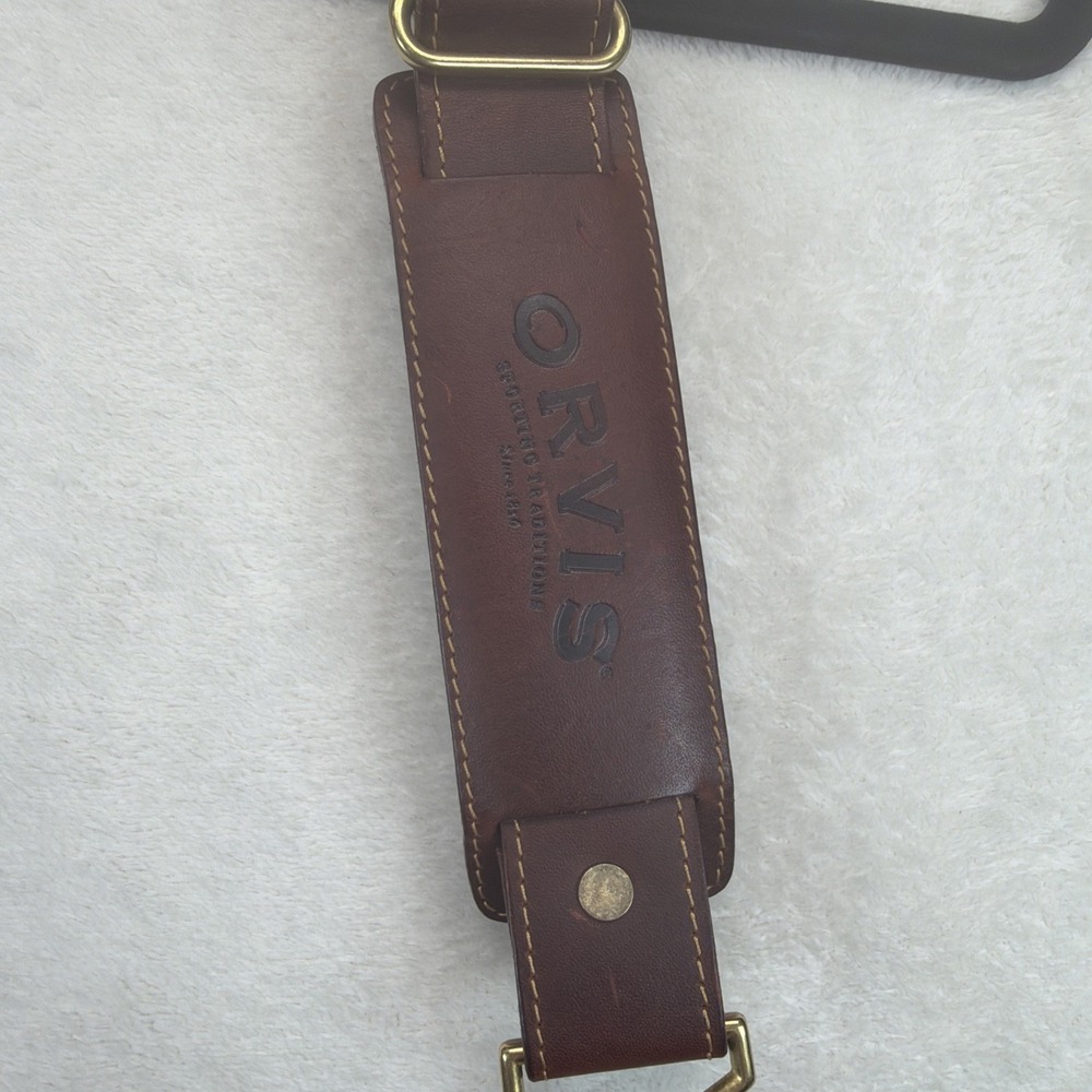 Vintage Orvis Leather Briefcase Attache Messenger Laptop Bag Brown Shoulder - Picture 4 of 16